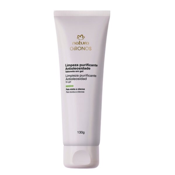 Jabón en gel de Limpieza Purificante Anti-Oleosidad Natura Chronos de 130g, para piel mixta a grasa.