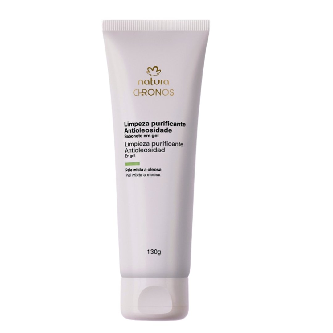 Jabón en gel de Limpieza Purificante Anti-Oleosidad Natura Chronos de 130g, para piel mixta a grasa.
