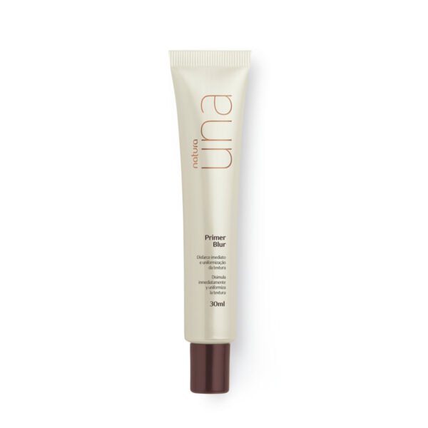 Tubo de Primer Blur Natura Una de 30ml en envase color beige con tapa marrón, para uniformizar la textura de la piel.
